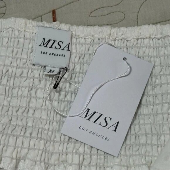 MISA Los Angeles Sera White Eyelet Embroidered Off the Shoulder Blouse - Picture 4 of 7